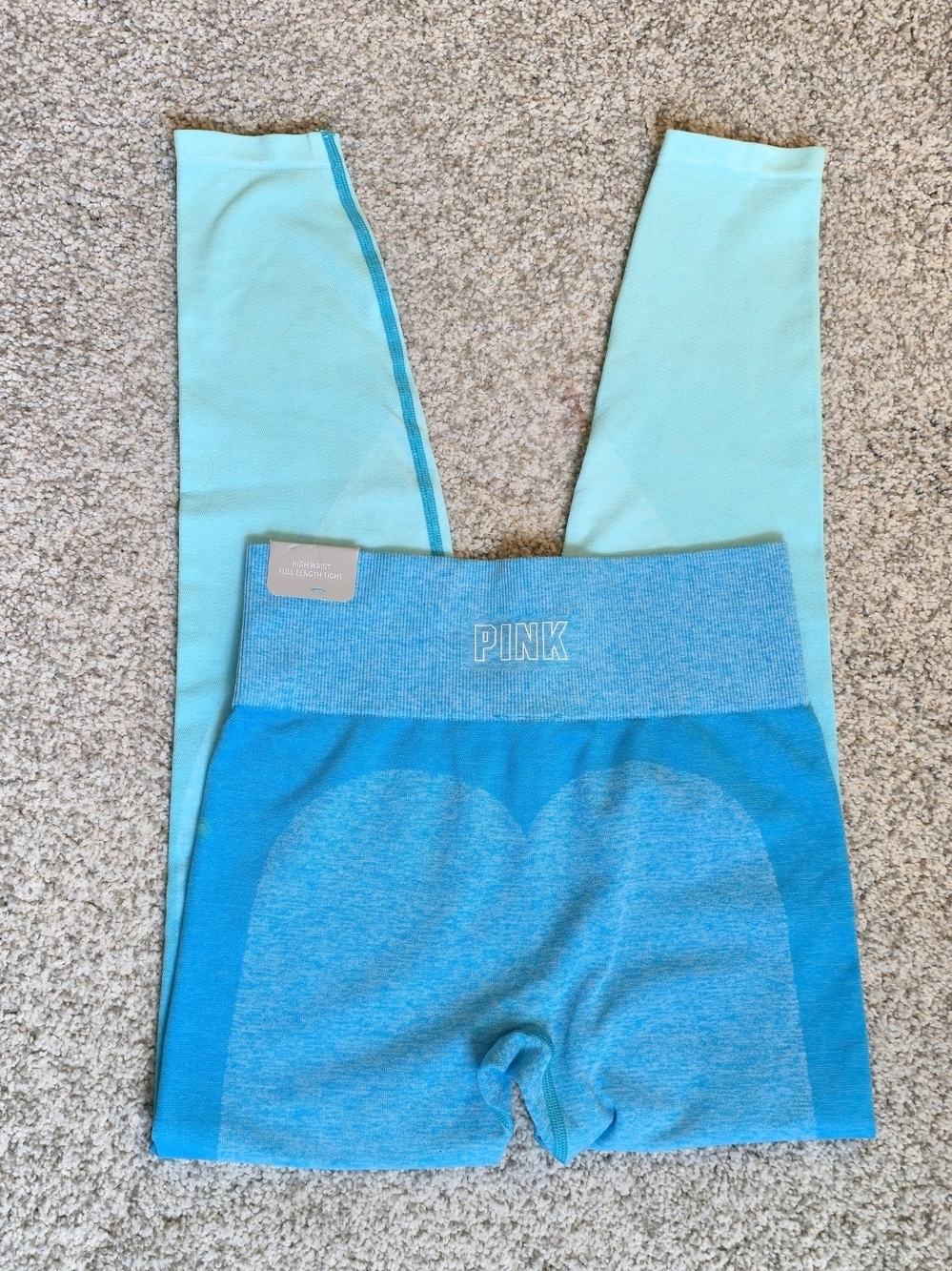 PINK Victoria's Secret  Blue Teal Seamless Active Leggings
